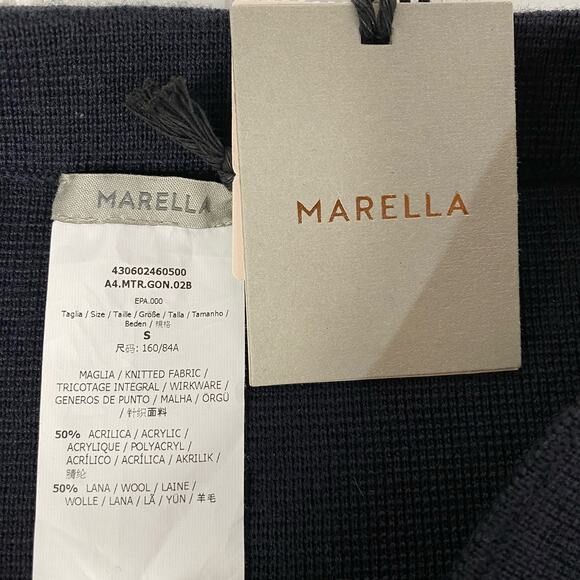 NWT Marella Black Wool/Acrylic Knitted Fabric Knee Length Skirt Size Small - Picture 5 of 7